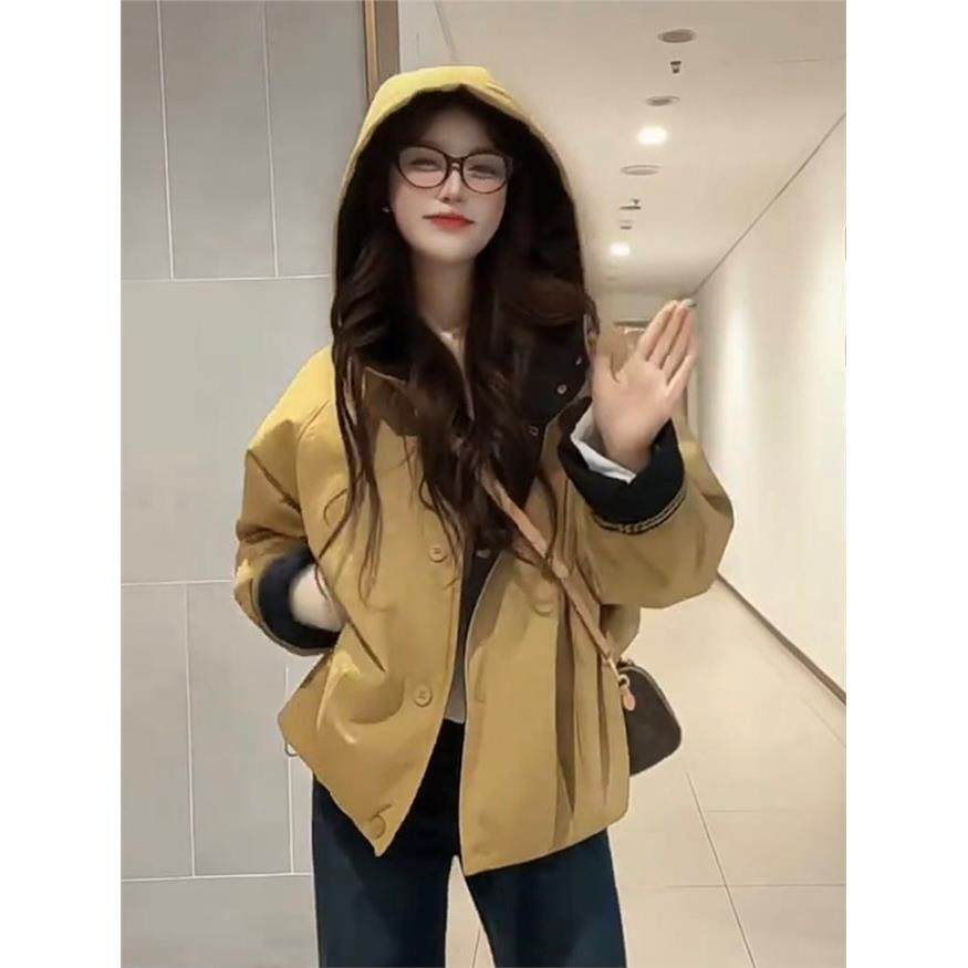 撞色连帽加绒加厚短款棉服外套女装2025秋冬新款宽松时尚休闲棉衣,个性定制/设计服务/DIY,棉服工装,淘宝优惠券,粉丝福利购,淘宝优惠卷