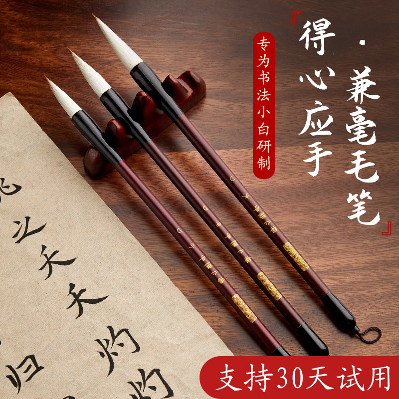 静书轩毛笔兼毫初学者专业初学儿童狼毫小学生毛笔字国画练字初学