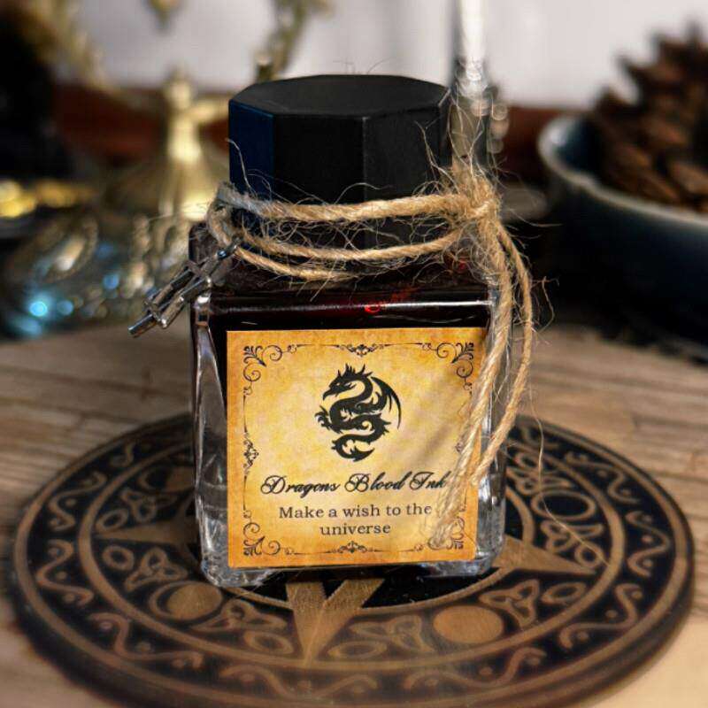 纯手工龙血墨传统配方羊皮纸羽毛笔