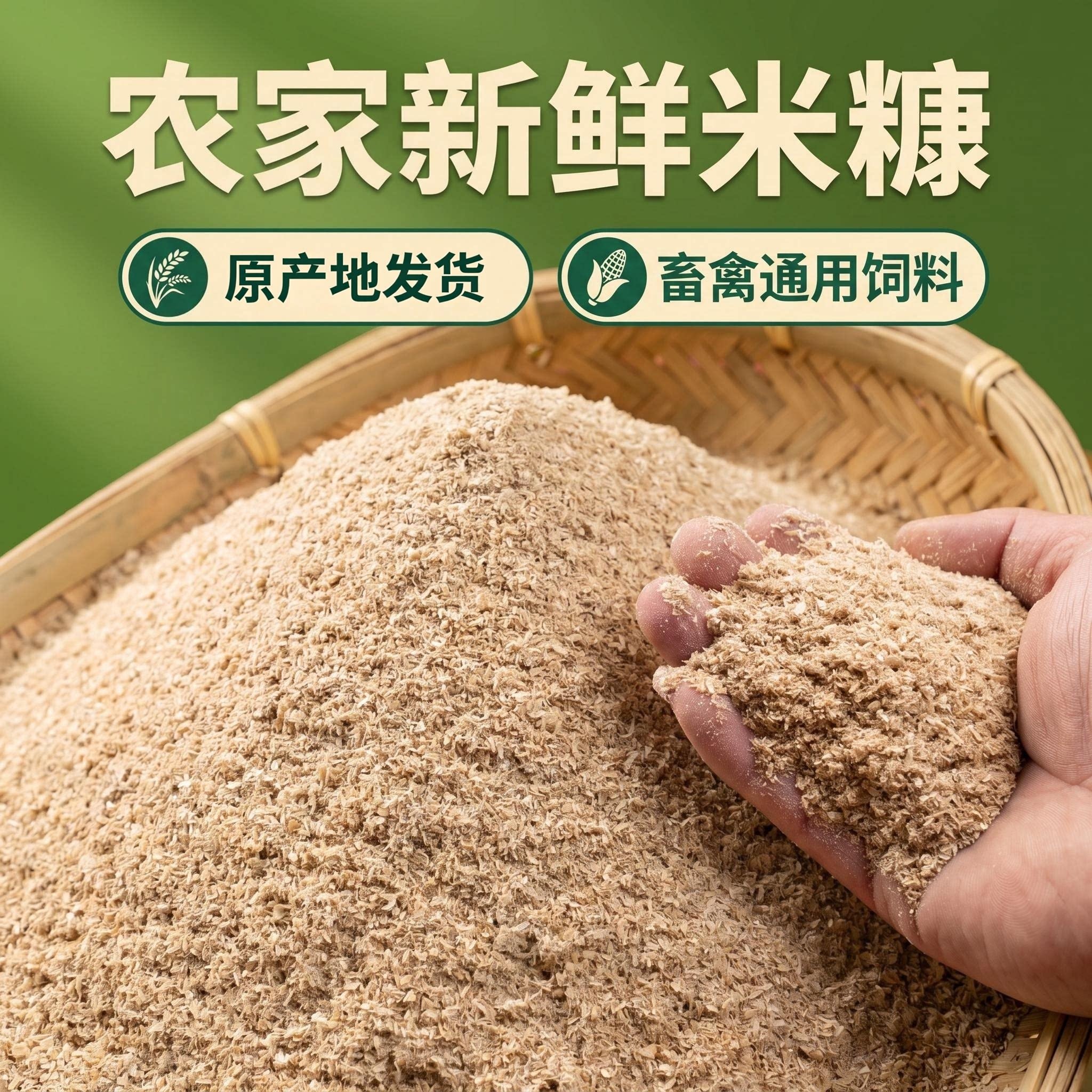 农家米糠畜禽水产饲料种花种菜图片