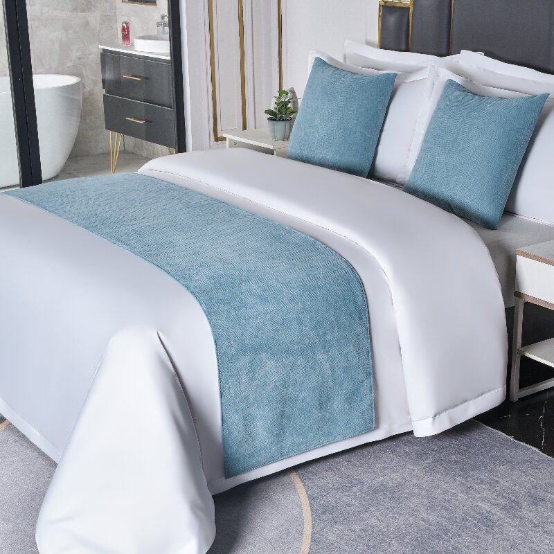 酒店专用床尾巾轻奢高端网红宾馆高档奢华民宿家用床旗床搭毯床盖,床上用品,床盖,淘宝优惠券,粉丝福利购,淘宝优惠卷