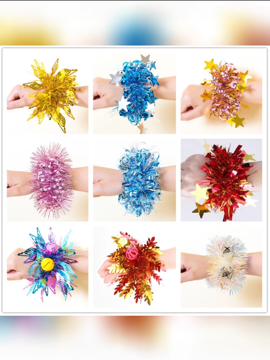 儿童表演手花手腕花六一幼儿园跳舞演出手环红色手圈运动入场手饰