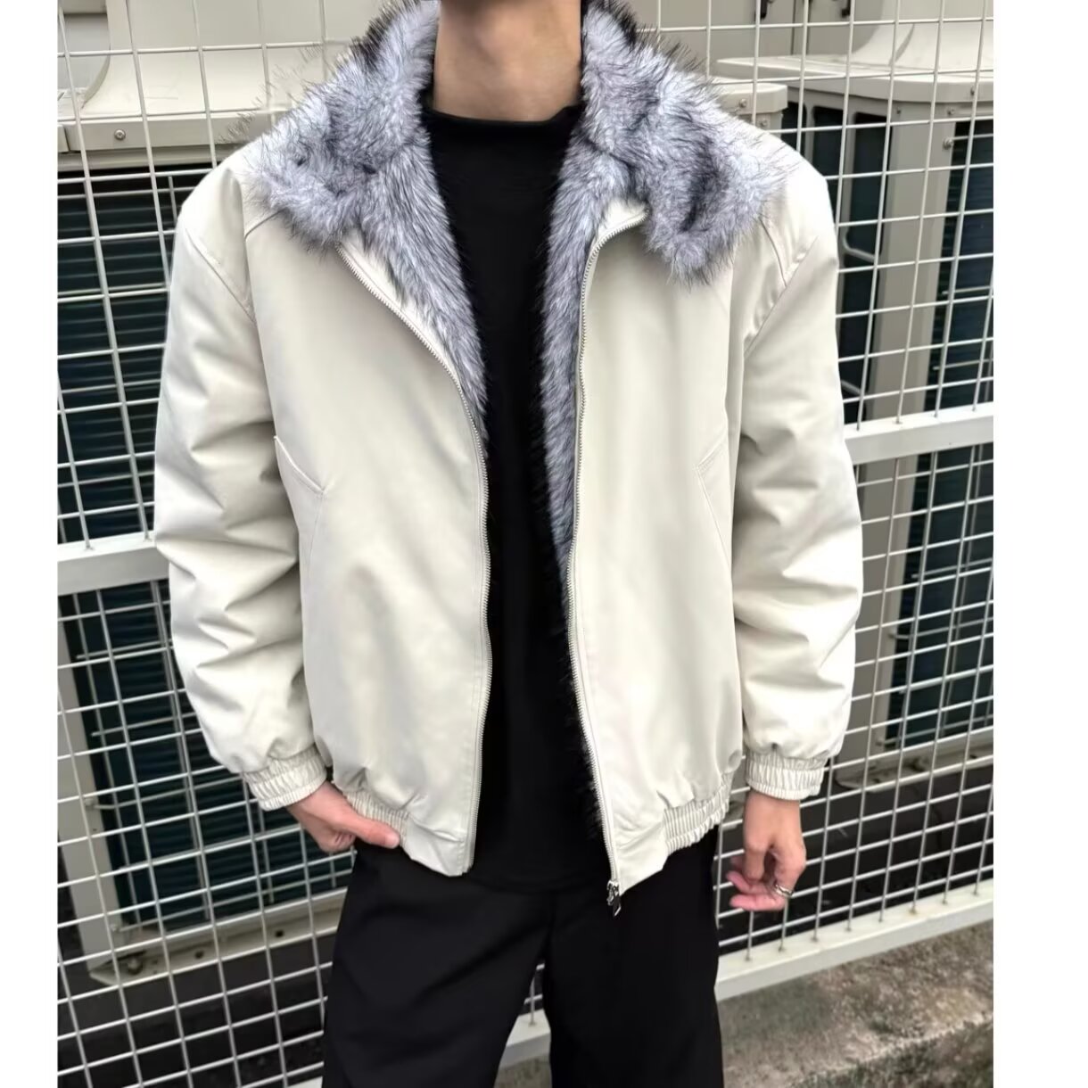 网图座山雕翻领毛领棉衣男女情侣宽松夹克棉服W8897-特P95，男装夹克，星座1007（原301D）