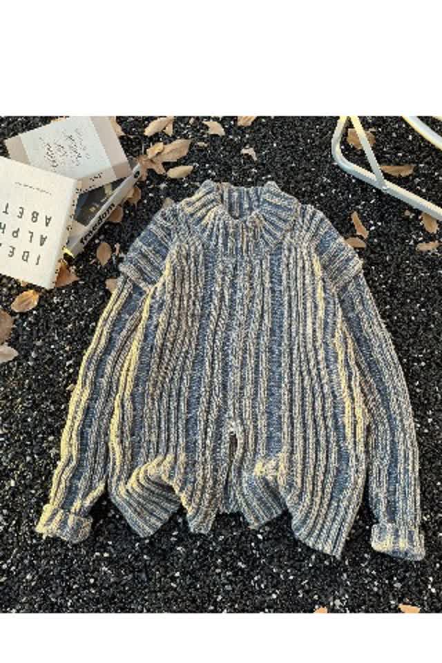 网图日系复古条纹撞色毛衣男女MY859-特P50,男装针织衫/毛衣,星座1007（原301D）