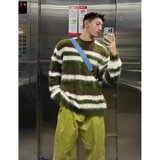 网图美式复古貂毛针织衫男女秋冬季宽松百搭圆领毛衣YM7386-特P50，男装针织衫/毛衣，星座1007（原301D）