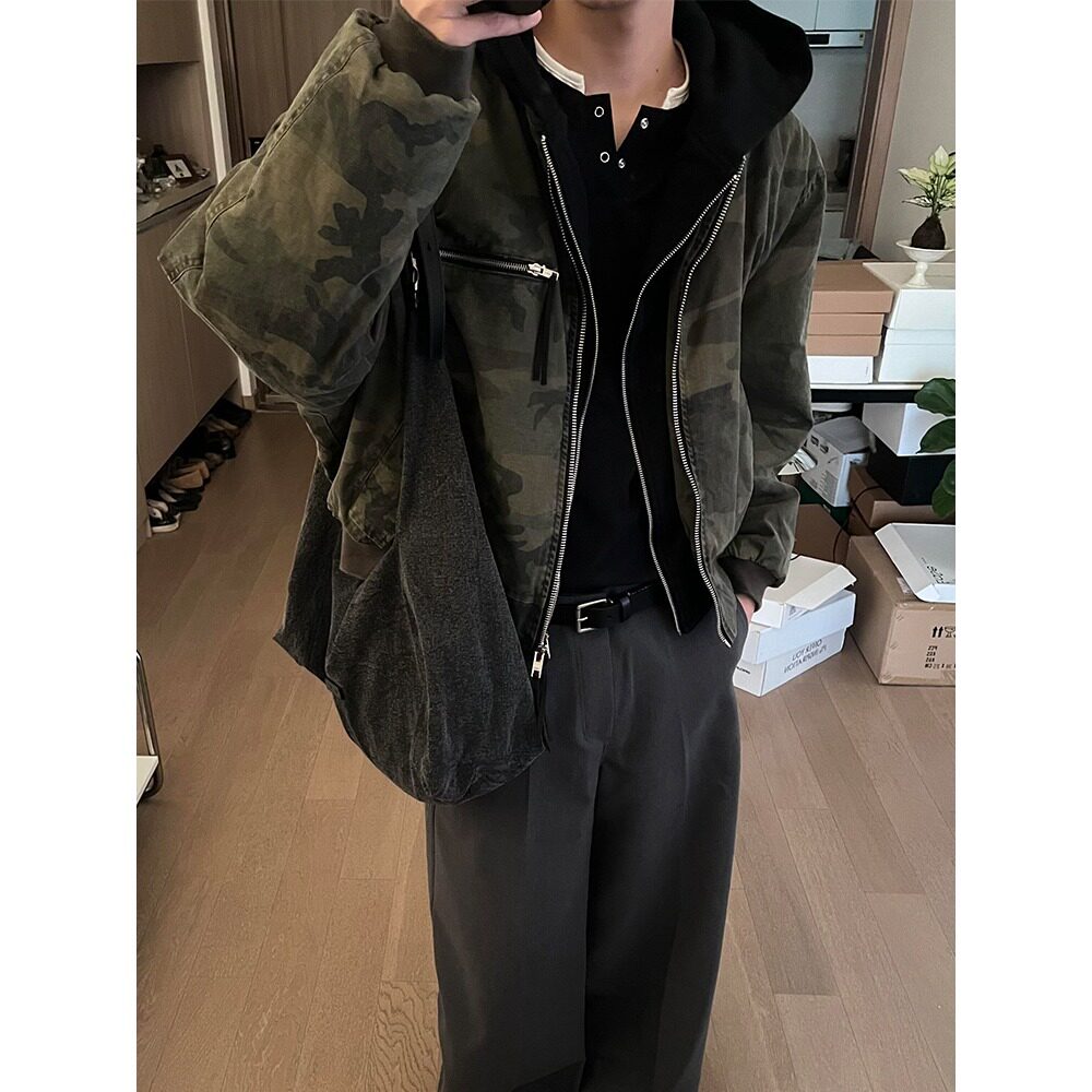 网图假两件迷彩连帽外套飞行服常规Q963-特89夹棉款Q9633特-105,女装短外套,星座1007（原301D）