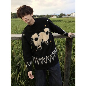 网图小羊费尔岛毛衣男款冬季保暖内搭针织衫慵毛线衣Y528-特P52