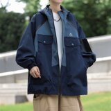 工装夹克户外防水防风连帽冲锋衣宽松设计感夹克W1214-P70，男装夹克，星座1007（原301D）