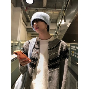 网图费尔岛提花美式开衫毛衣男女装针织衫YM5898-特P60图片