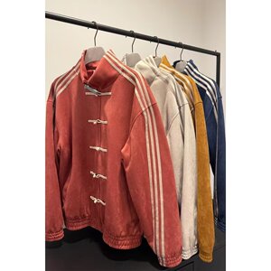 网图新中式风盘扣外套男棒球服三条杠运动开衫夹克YK991-特P58图片
