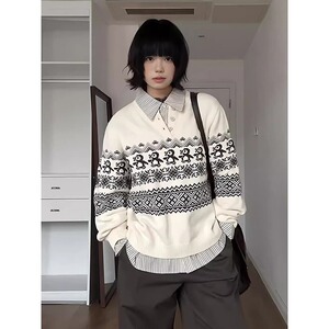 网图圣诞企鹅费尔岛亨利领毛衣男MY4645-特P60