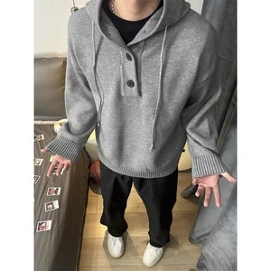 网图美式复古连帽毛衣针织衫男女秋冬新款宽松百搭外套MM33-特P58，男装针织衫/毛衣，星座1007（原301D）