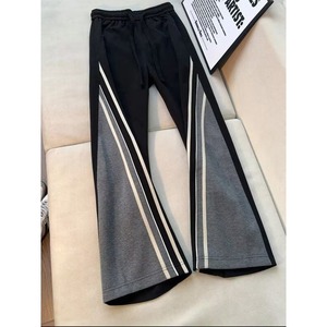 网图撞色拼接条纹弯刀卫裤男秋冬hiphop美式运动裤F81-特P46，男装休闲裤，星座1007（原301D）