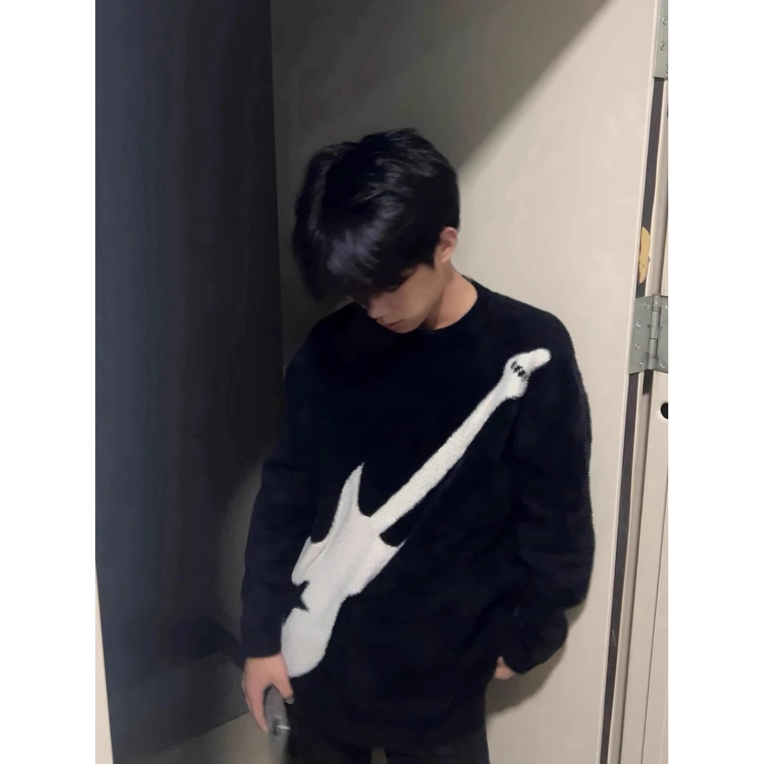 网图美式电吉他圆领毛衣男女同款秋冬季针织衫上衣MY5501-特P55，男装针织衫/毛衣，星座1007（原301D）
