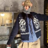 网图费尔岛复古提花开衫毛衣男女款宽松外穿针织衫MY5245-特P58，男装针织衫/毛衣，星座1007（原301D）