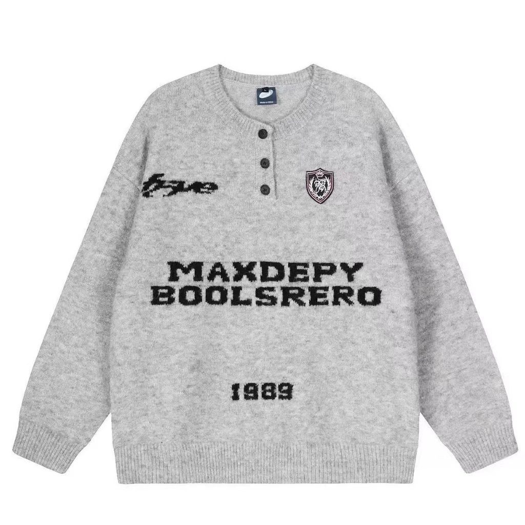 网图美式复古徽章毛衣秋冬季宽松针织衫外套男女Y11-特P50，男装针织衫/毛衣，星座1007（原301D）