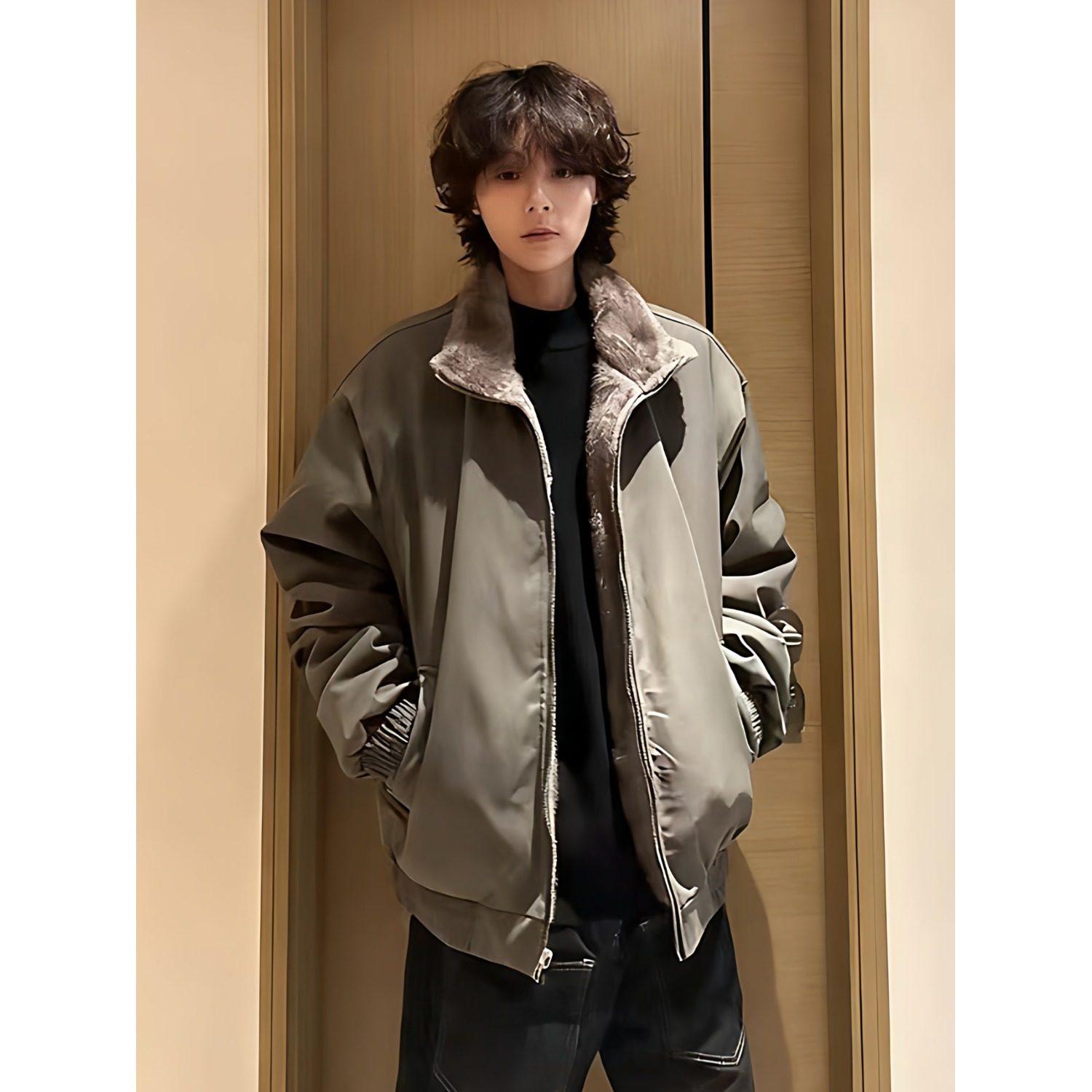 网图立领座山雕外套棉服男冬季加厚双面穿棉衣夹克YM503-特P105，男装夹克，星座1007（原301D）