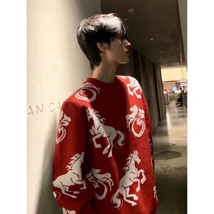 网图马年有钱毛衣男女冬季圆领内搭毛线衣针织衫YM419-特P45图片