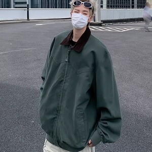 底特律美式工装夹克男秋复古宽松外套情侣休闲棒球服W9319-特P65图片