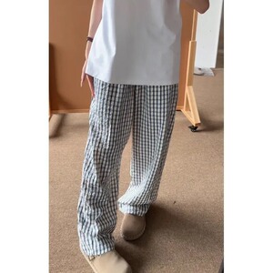 美式vibe潮流蓝色格纹夏季薄款格子休闲裤RZK617-特P36图片