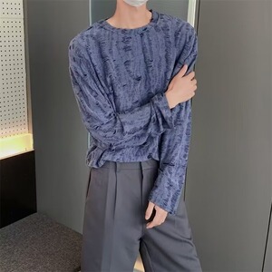 薄款秋季盐系外套宽松慵懒风学生长袖圆领上衣潮TX63-特P38图片