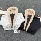 网图座山雕连帽毛领棉服男女冬季美式高街短款棉衣外套FF94-特P98，男装棉衣，星座1007（原301D）