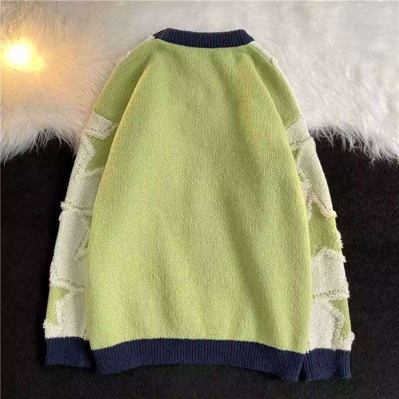 American Star Sweater Men's Women's Autumn and Winter Pullover Loose Couple Knit M55215-P52_voghion.com
