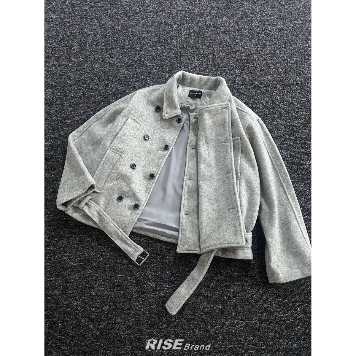 中古风立领羊毛夹克男双排扣绑带短款毛呢外套TB1052-特P85，男装夹克，星座1007（原301D）