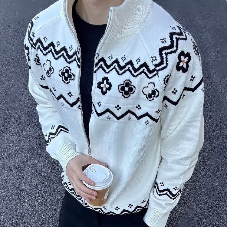 网图毛衣男拉链美式立领针织开衫YM190-特P62,男装针织衫/毛衣,星座1007（原301D）