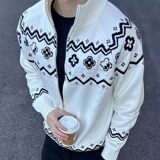 网图毛衣男拉链美式立领针织开衫YM190-特P62，男装针织衫/毛衣，星座1007（原301D）