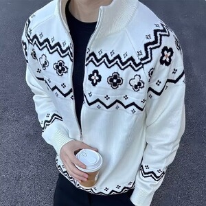 网图毛衣男拉链美式立领针织开衫YM190-特P62图片