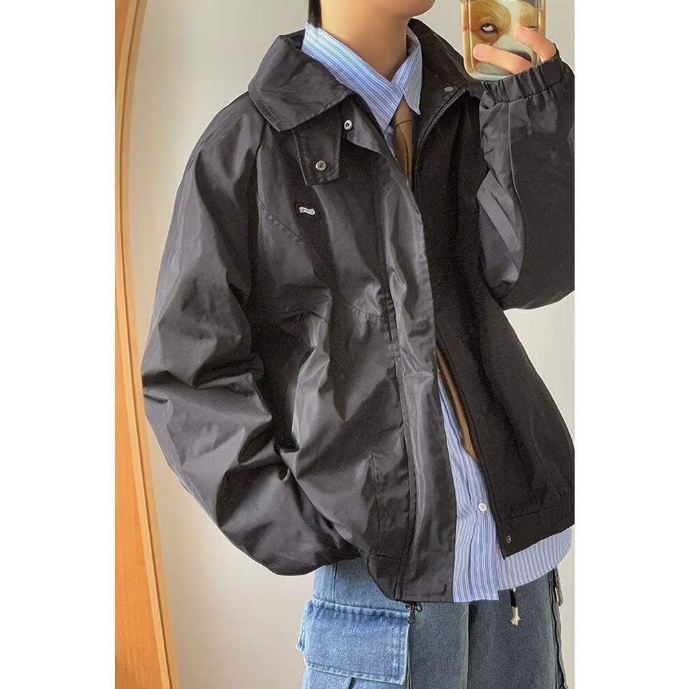 网图翻领外套男士老钱风春装夹克行政夹克AB174-特P65，男装夹克，星座1007（原301D）