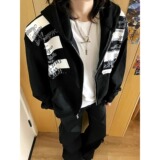 网图原创连帽黑色卫衣外套男潮WY006-特P48，女装短外套，星座1007（原301D）