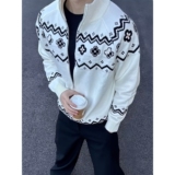 网图毛衣男拉链美式立领针织开衫YM190-特P62，男装针织衫/毛衣，星座1007（原301D）