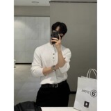 网图亨利领长袖t恤男2025春季新款重磅内搭打底衫NB511-特P46，男装针织衫/毛衣，星座1007（原301D）