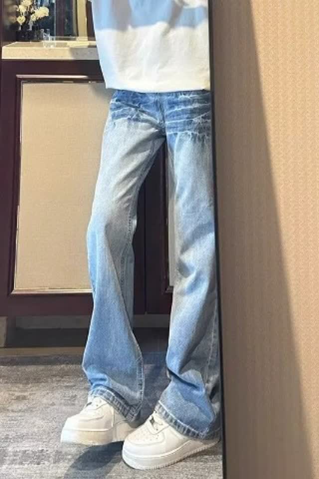 新款男直筒宽松阔腿美式高街裤子RX01-特P46,男装休闲裤,星座1007（原301D）