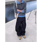 网图假两件双层领长袖毛衣松弛感翻领针织衫外套YM6611-特P65，男装针织衫/毛衣，星座1007（原301D）