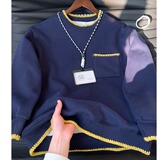 网图美式灰色卫衣男秋冬小领口t恤圆领内搭打底衫WZ07-特P50，男装T恤，星座1007（原301D）
