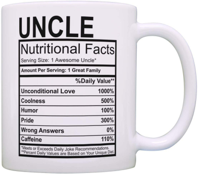 ins网红美式创意舅舅叔叔uncle Nutritional Facts陶瓷咖啡马克杯