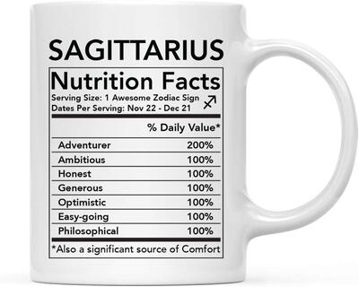 ins网红美式射手座Sagittarius Nutritional Facts陶瓷咖啡马克杯
