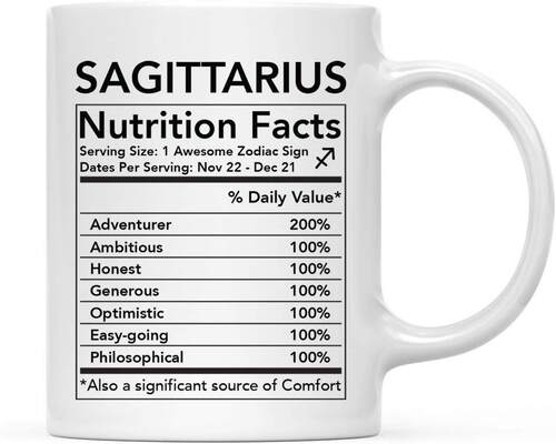 ins网红美式射手座Sagittarius Nutritional Facts陶瓷咖啡马克杯