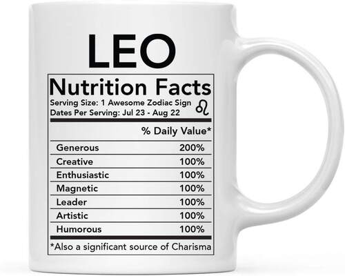 ins网红美式狮子座礼物创意Leo Nutritional Facts陶瓷咖啡马克杯