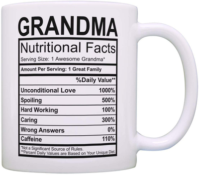 ins网红礼物Grandma Grandpa Nutritional Facts牛奶茶水马克杯