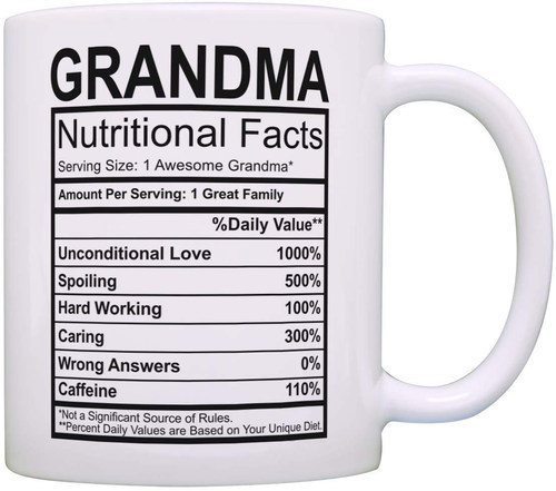 ins网红礼物Grandma Grandpa Nutritional Facts牛奶茶水马克杯