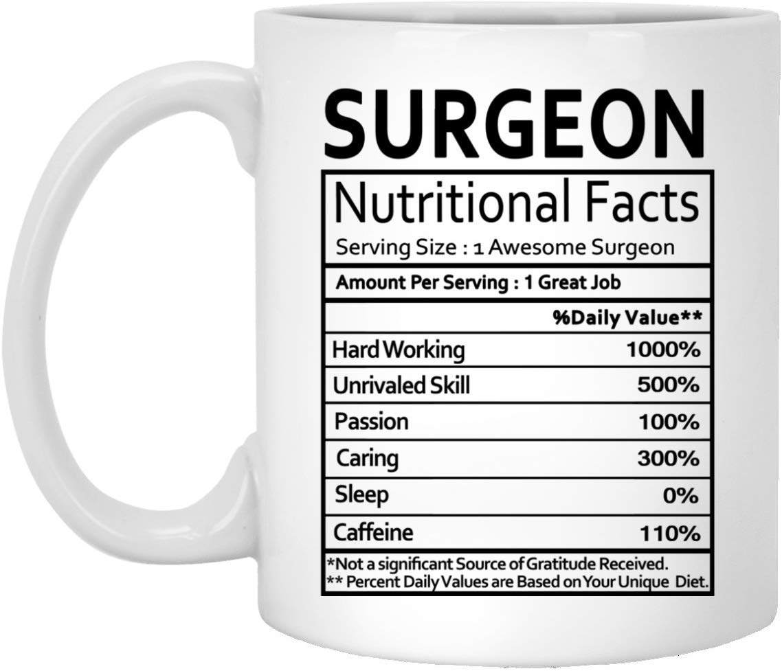 ins美式创意Surgeon Nutritional Facts外科医生陶瓷咖啡马克杯