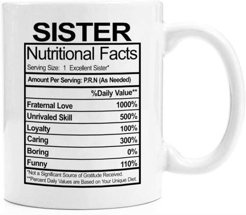 ins网红美式创意姐妹Sister Nutritional Facts陶瓷咖啡马克杯