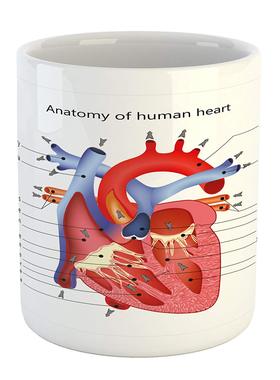 新款ins趣味anatomy of humann heart心脏陶瓷咖啡牛奶马克茶水杯