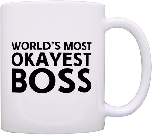 ins网红world's most okayest boss创意礼物牛奶茶水马克陶瓷杯