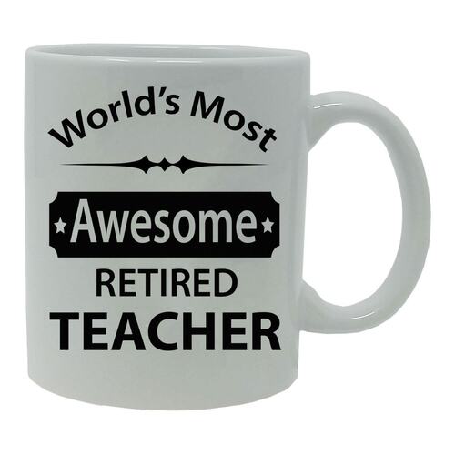 most awesome retired teacher退休老教师文字印花马克美式咖啡杯