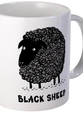2017款Black Sheep马克杯可爱小绵羊咖啡杯简约包邮茶杯趣味
